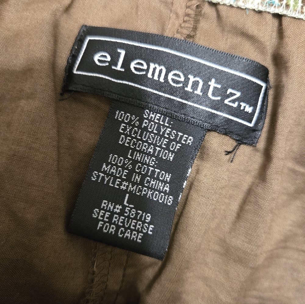 Elementz blue and green print patchwork tiered sk… - image 5